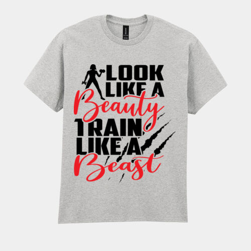 Look Like a Beauty Train Like A Beast T-Shirt //gym Thumbnail