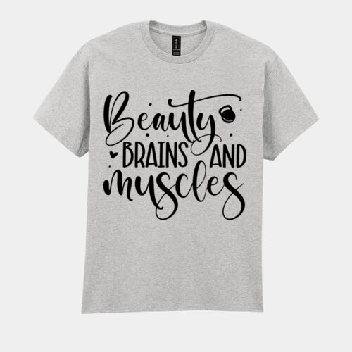 Beauty Brains and Muscles T-Shirt //gym Thumbnail